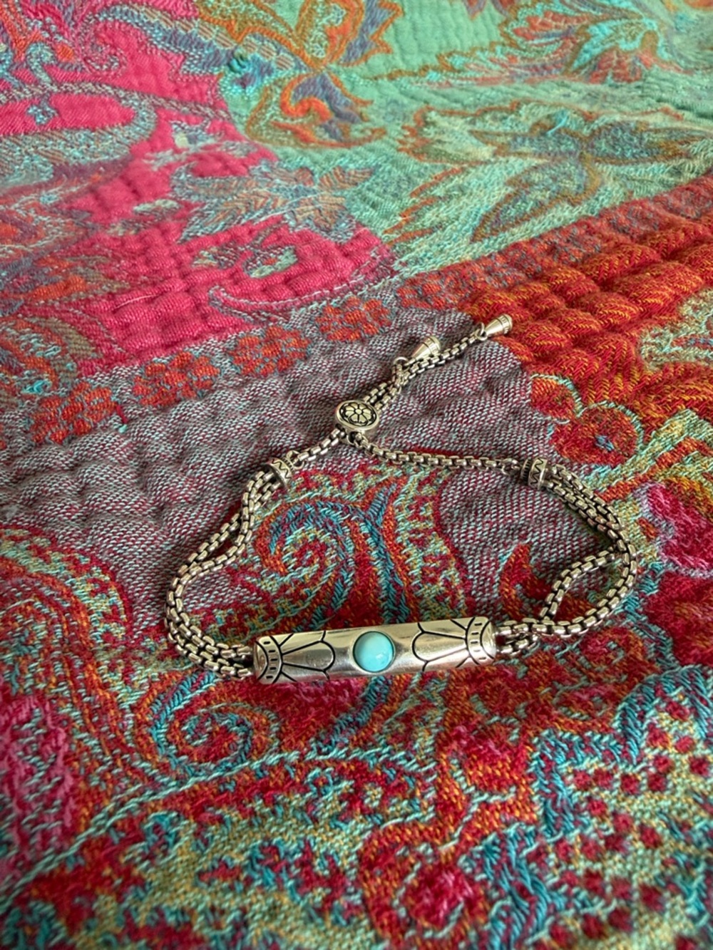 Brighton Silver-Tone Bracelet with Turquoise Accent